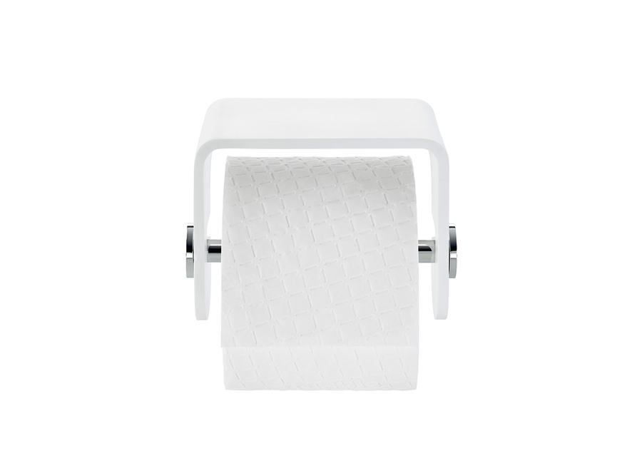 Toilet paper holder 'Stone' TPH4 - White matt / Chrome