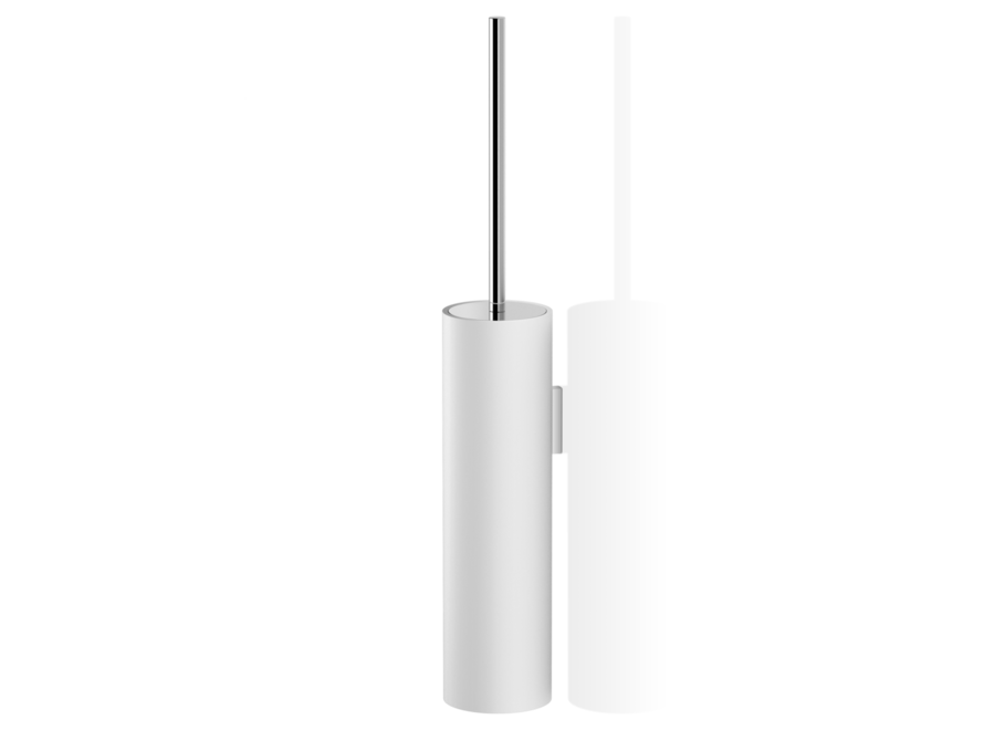 Toiletborstelset Stone - Wandbevestiging - White matt / Chrome