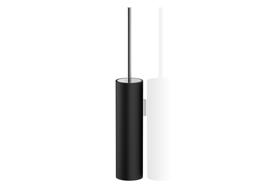 Toiletborstelset 'Stone'  - Wandbevestiging - Black matt / Chrome