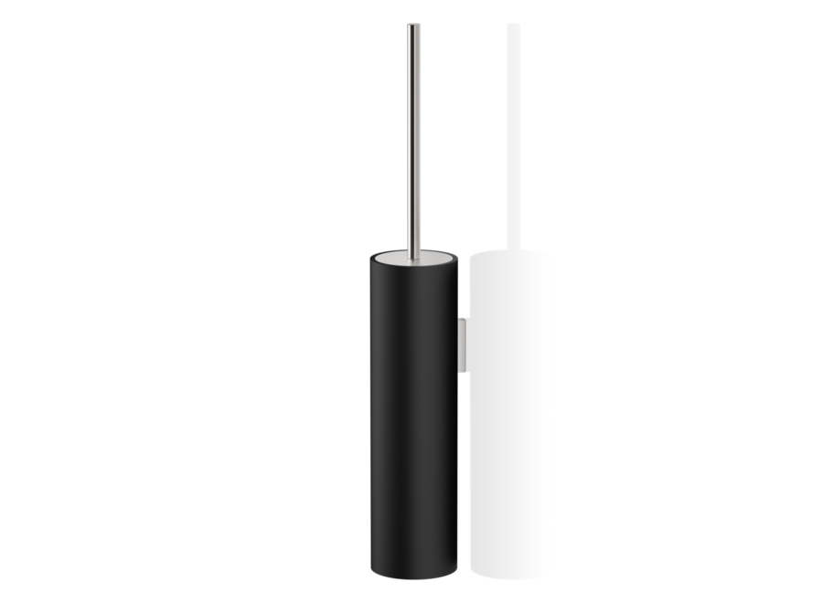 Toilet brush set 'Stone' - Wall mounted - Black / Stainless Steel matt