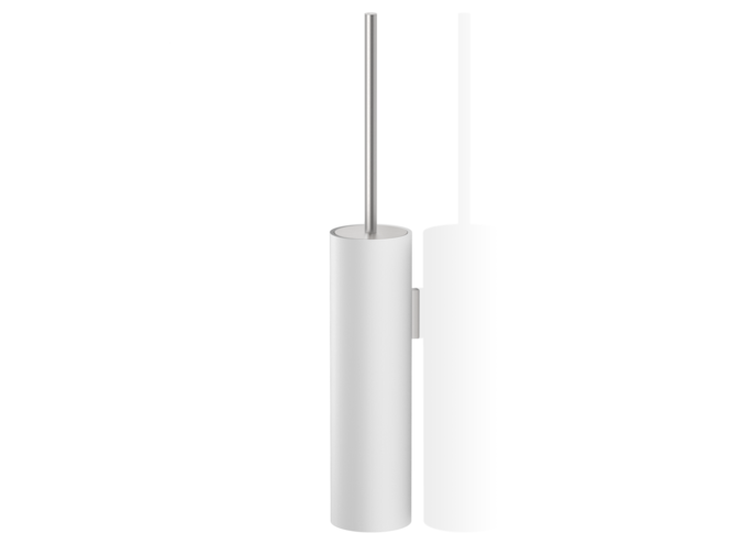 Toiletborstelset Stone - Wandbevestiging - White / Stainless steel matt