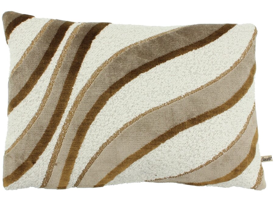 Decorative cushion Morella White/Camel