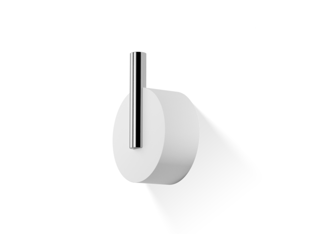 Wall hook Stone - Small - White / chrome