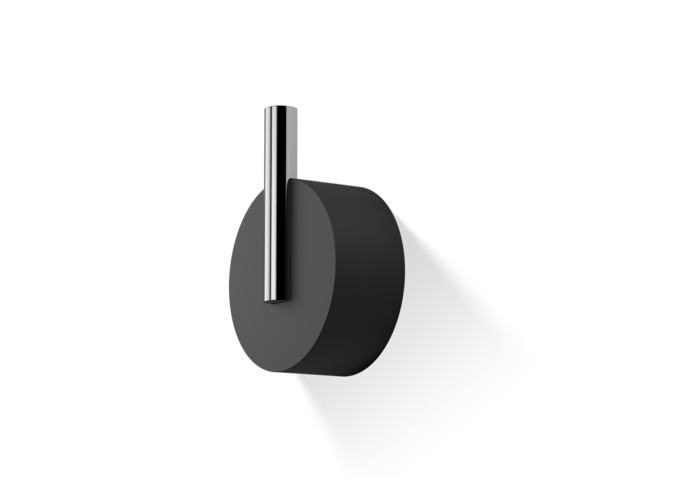 Wall hook Stone - Small -Black matt / Chrome