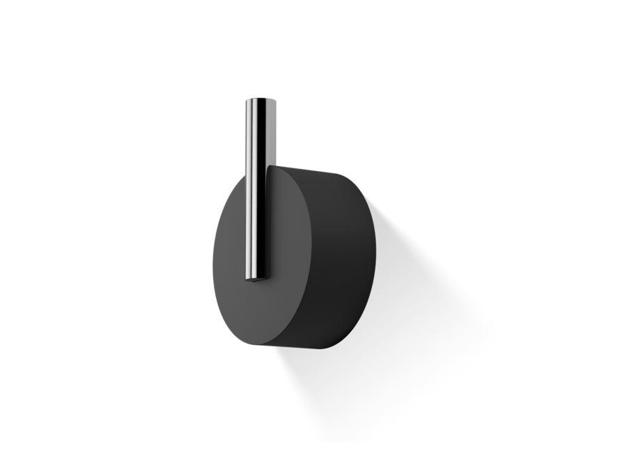 Wandhaak 'Stone'  - Small -Black matt / Chrome