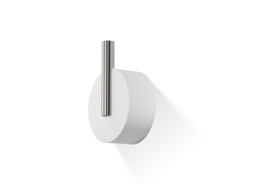 Wandhaak Stone - Small -White / Stainless steel matt