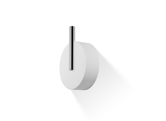 Wall hook Stone - Large - White / chrome