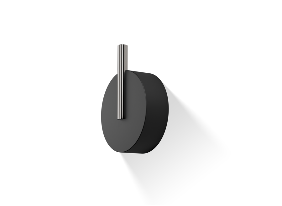 Wandhaak 'Stone'  - Large -Black / Stainless Steel matt