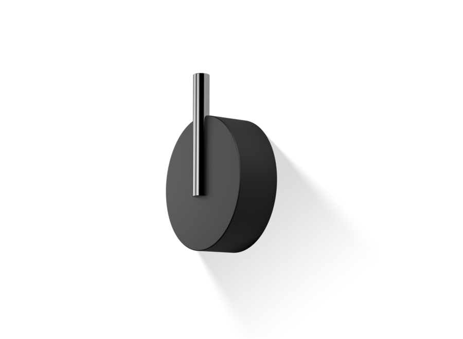 Wall hook Stone - Large - Black matt / Chrome