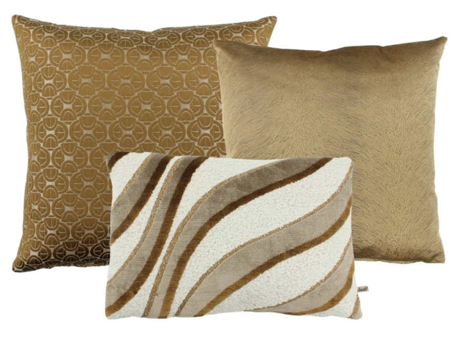 Cushion combination Camel/Sand: Serlyo, Perla & Morella