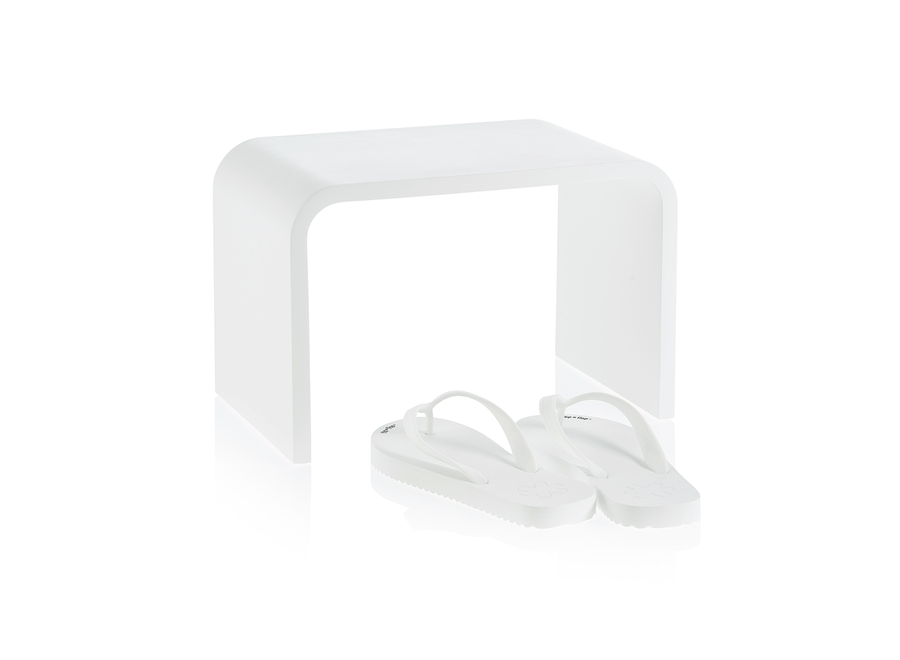 Footstool 'Stone'  - White matt