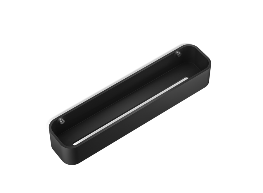 Shower basket 'Stone' - Wall mounted - Black matt / Chrome