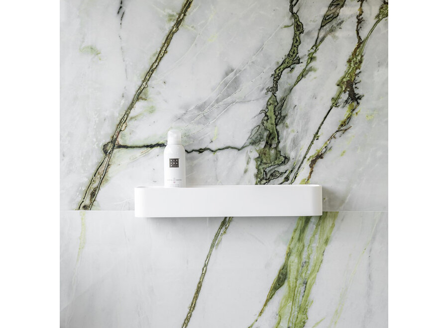 Shower basket 'Stone' - Wall mounted - White / chrome