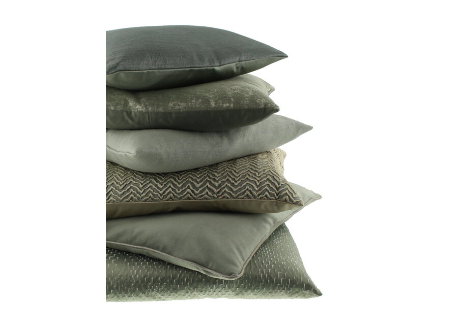 Decorative cushion Rosana in color Celadon + piping Sand