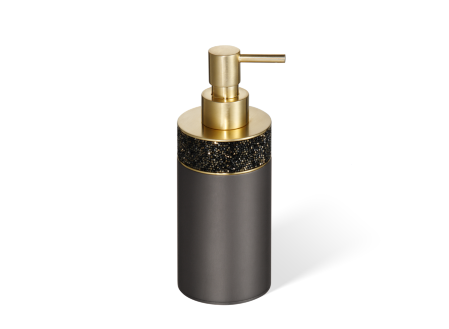 Distributeur de savon 'Rocks' - Dark metal matt / Gold matt