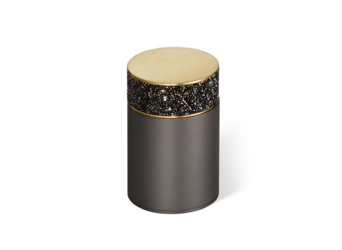 Opbergdoos met deksel Rocks - Dark metal matt / Gold matt