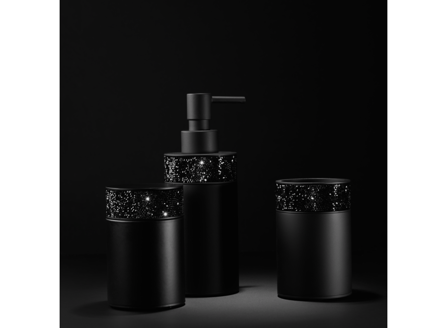 Storage box with lid 'Rocks' - Black matt