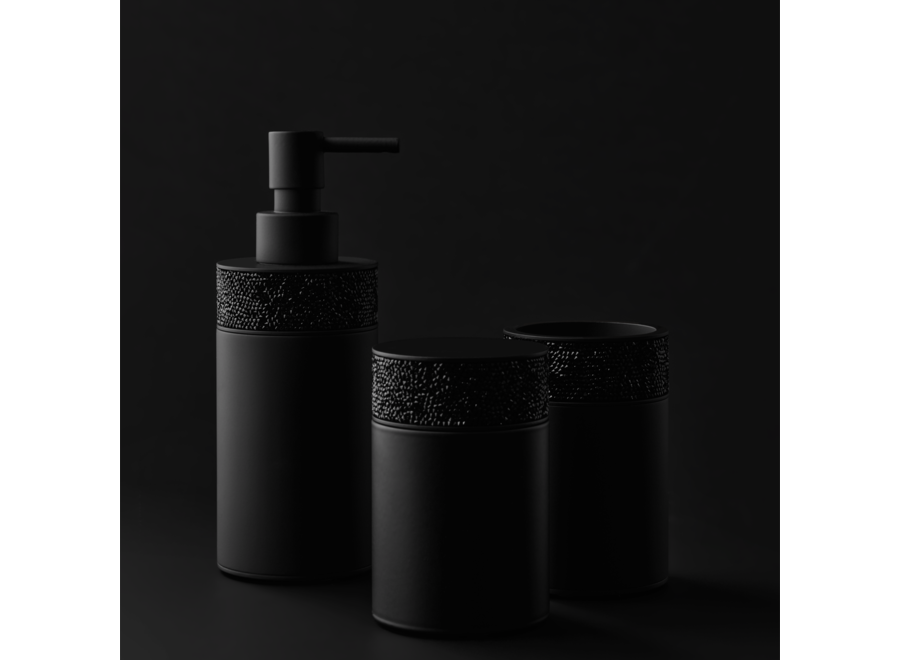 Boîte de rangement avec couvercle 'Rocks' - Black matt