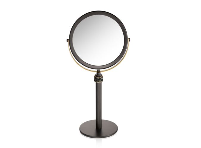 Kosmetikspiegel Rocks - Dark metal matt / Gold matt
