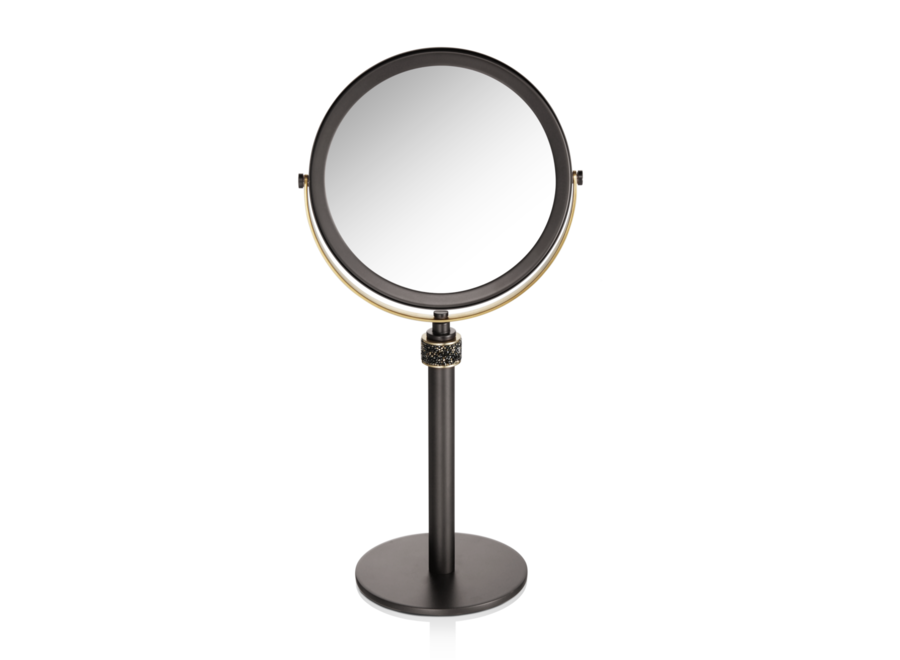 Kosmetikspiegel Rocks - Dark metal matt / Gold matt