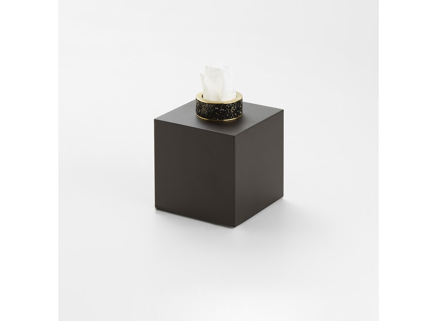 Taschentuchbox 'Rocks' - Dark metal matt / Gold matt