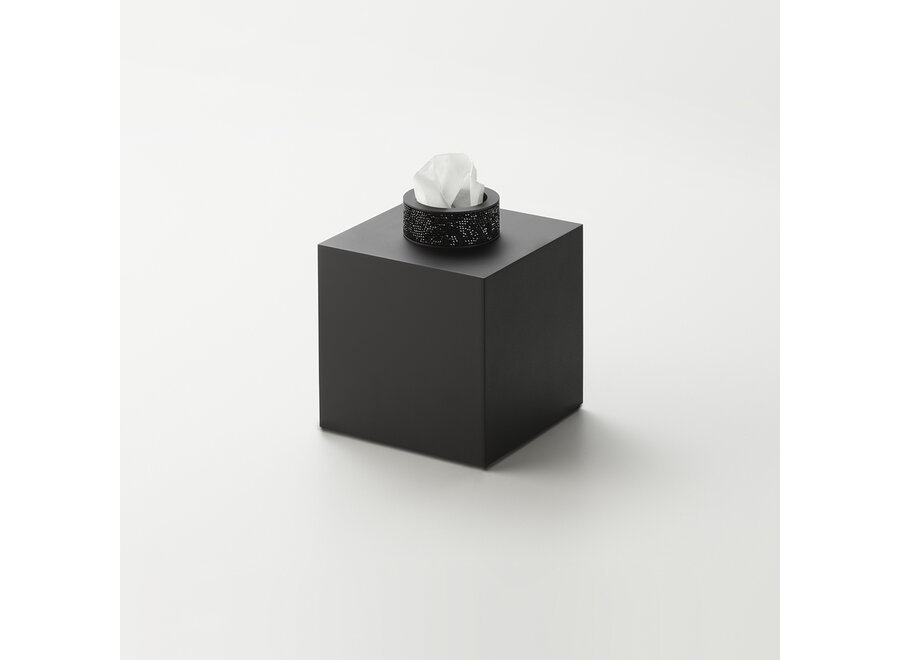 Tissue box 'Rocks' - Black matt