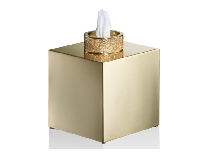Tissue box Rocks - Gold matt