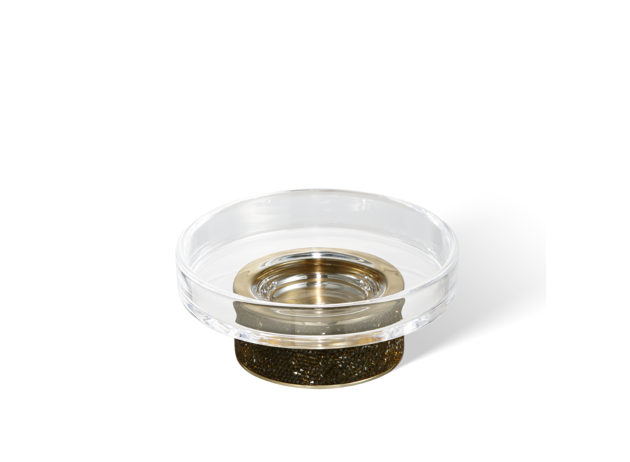 Zeepbakje 'Rocks' - Gold / Clear Glass