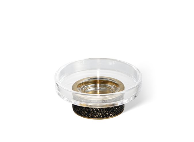 Soap dish Rocks - Dark metal Matt / Clear Glass