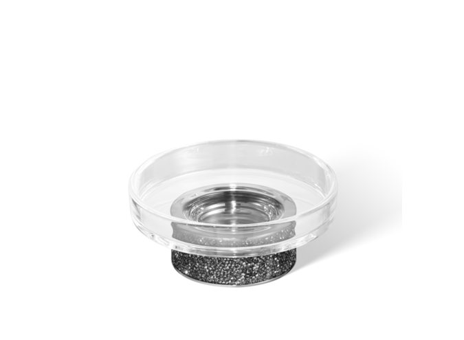 Zeepbakje Rocks - Chrome / Clear Glass