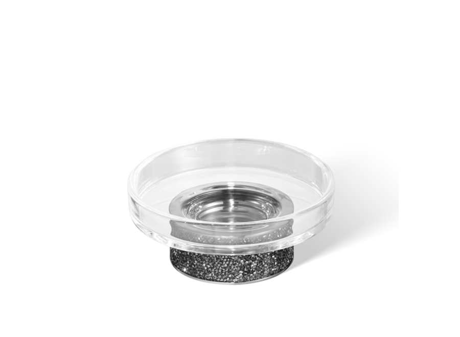 Zeepbakje Rocks - Chrome / Clear Glass