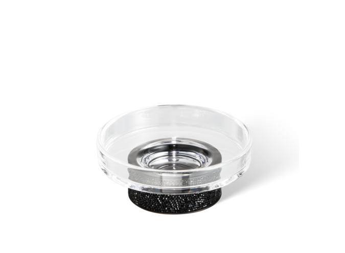 Porte-savon Rocks - Black Matt / Clear Glass