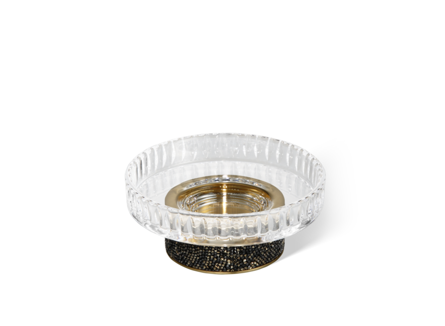 Soap dish Rocks - Dark metal matt / Cut Glass