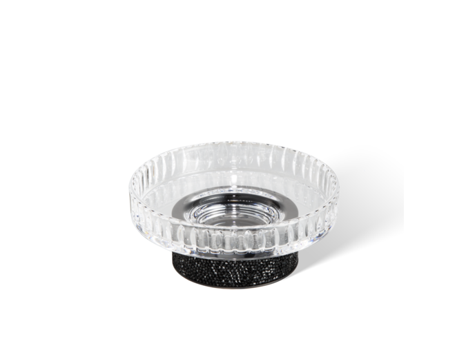 Seifenschale Rocks - Black matt / Cut Glass