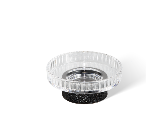 Zeepbakje Rocks - Black matt / Cut Glass