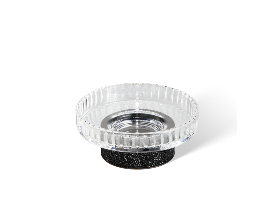 Zeepbakje 'Rocks' - Black matt / Cut Glass