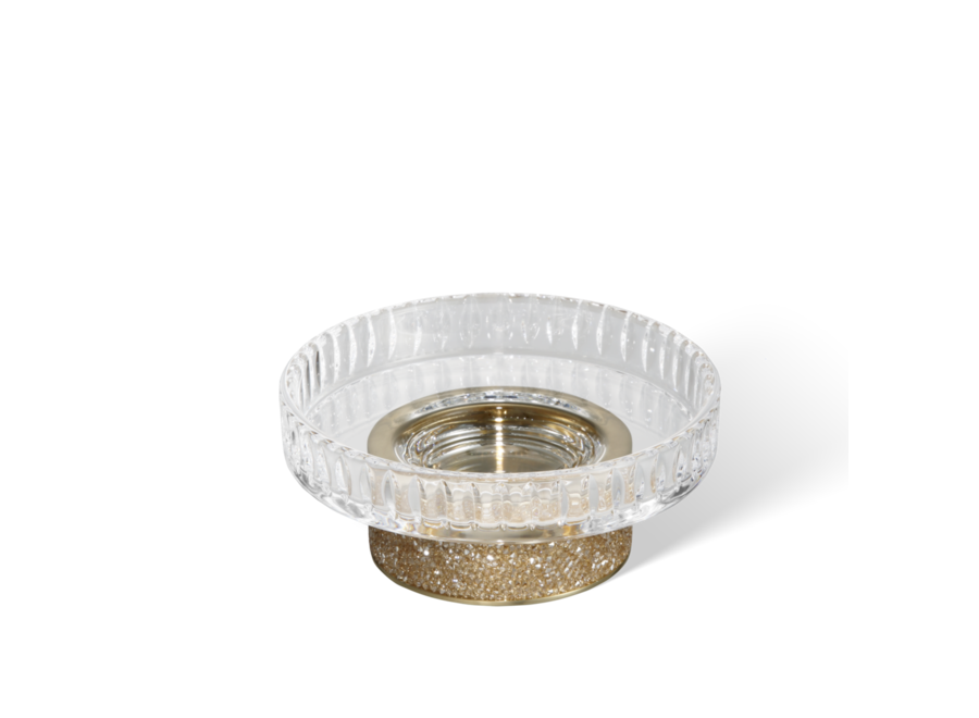 Soap dish Rocks - Gold matt / Cut Glass