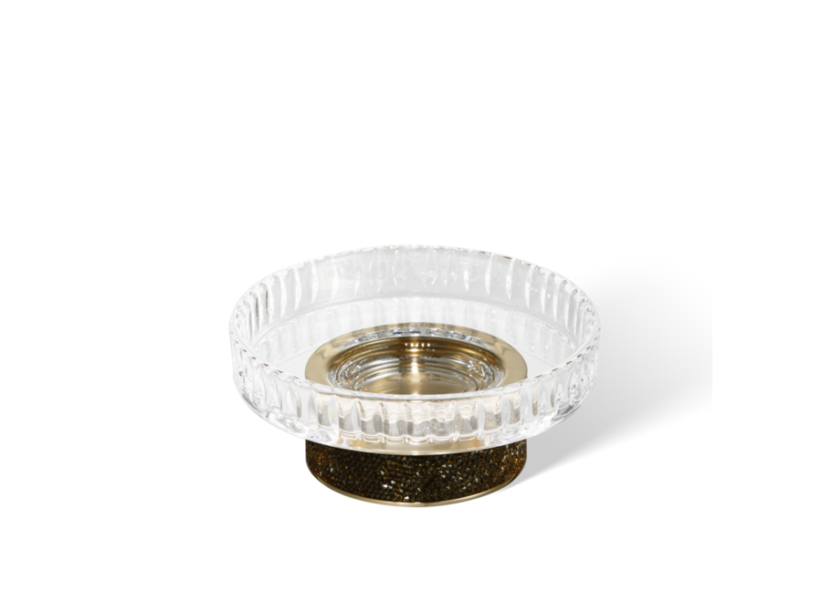 Seifenschale 'Rocks' - Gold / Cut Glass