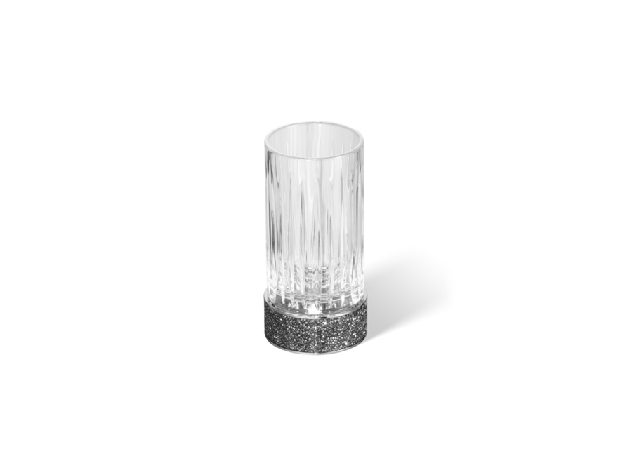 Beker 'Rocks' - Chrome / Cut Glass