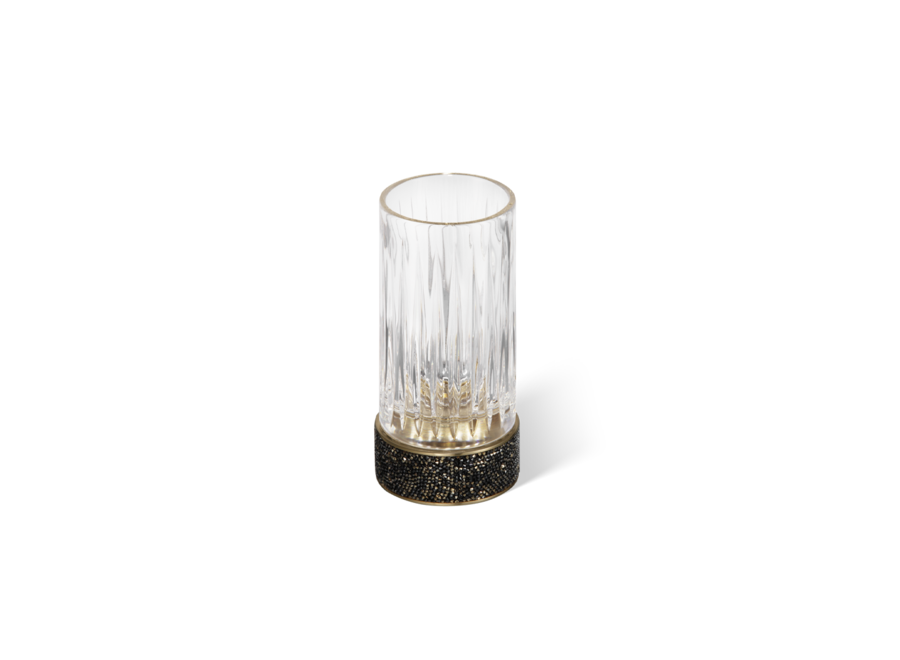 Beker 'Rocks' - Dark metal matt / Cut Glass