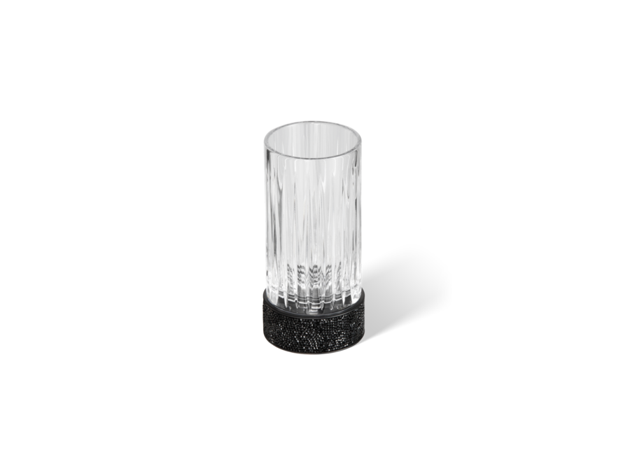 Beker 'Rocks' - Black matt / Cut Glass