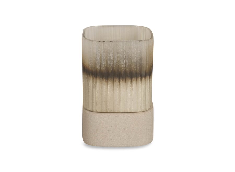 Windlicht 'Ine' - Smoke/Beige - XS