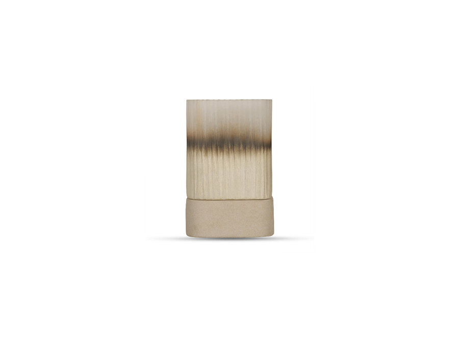 Windlicht 'Ine' - Smoke/Beige - S