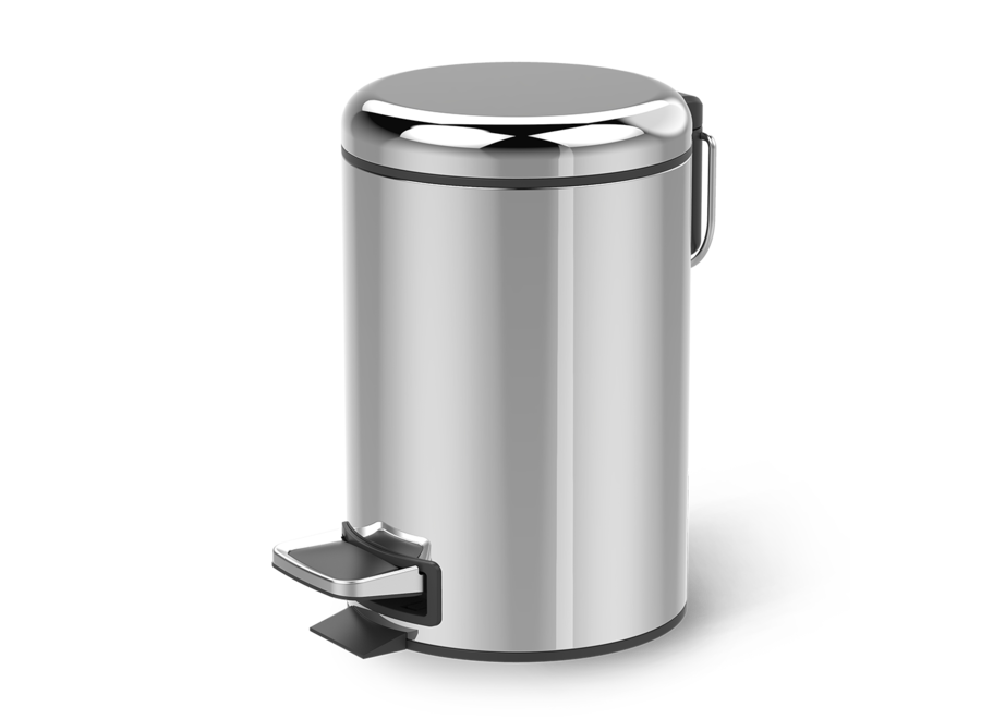Poubelle Basic - Stainless steel polished
