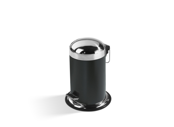 Mülleimer Basic - Black / steel polished