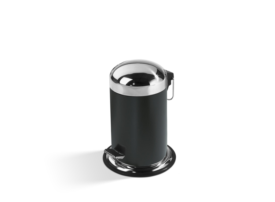 Poubelle 'Basic' - Black / steel polished