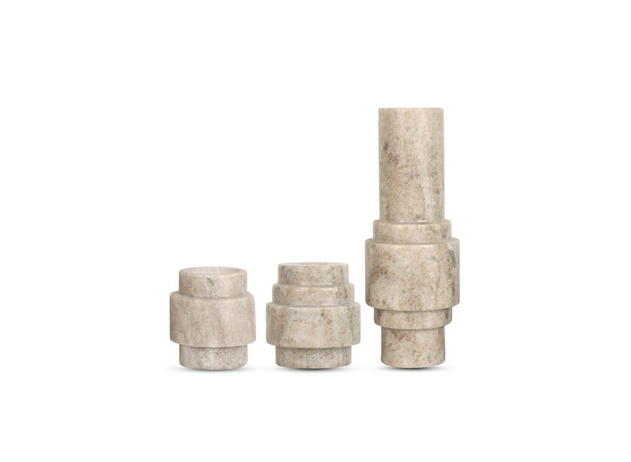 Candleholder 'Taos' - Morchana Marble - L