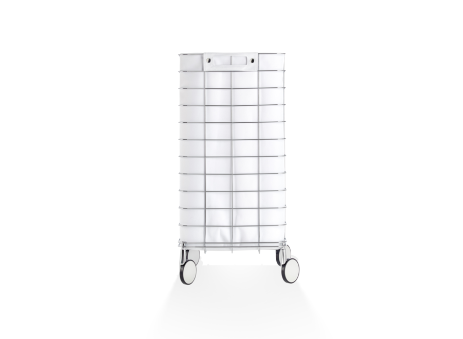 Laundry basket Basic - Chrome / white