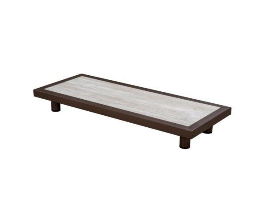 Table d'appoint 'Vallon' - Bronze/Travertin