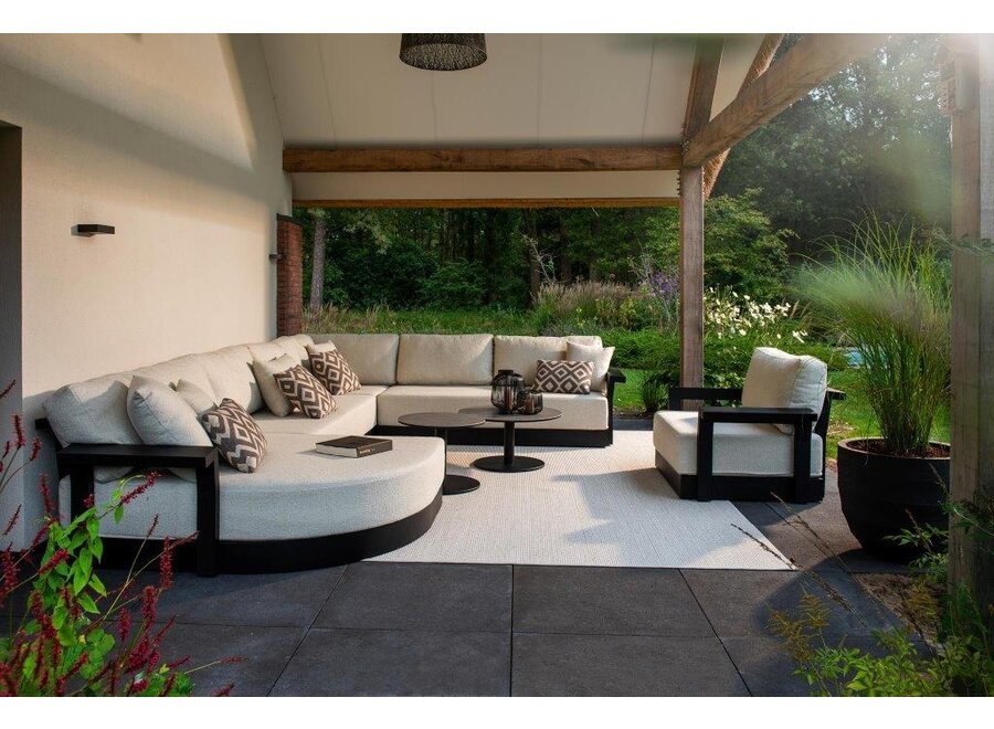Lounge set 'Millor' Armless 3 seater - Black/Wool